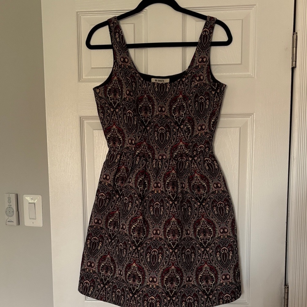 BB Dakota Black and Red Paisley Mini Dress